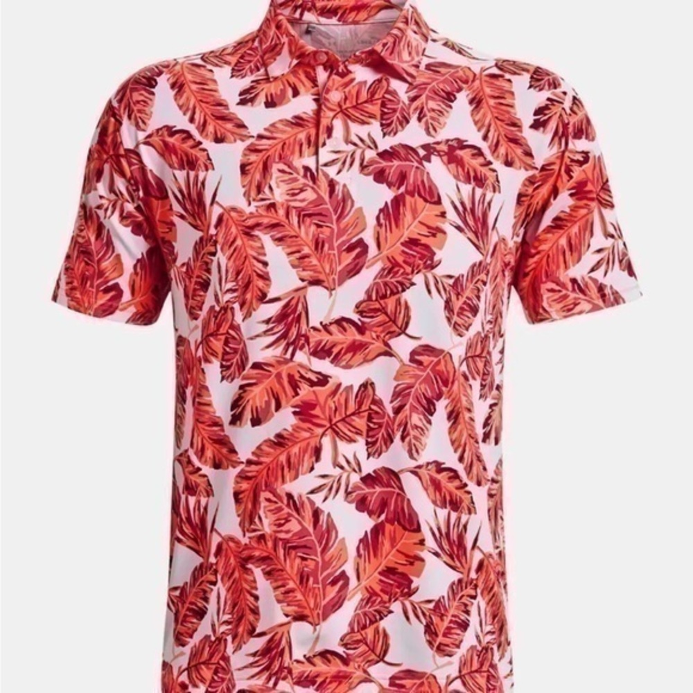 Under Armour Mens Golf Polo New Leaf Floral Pattern 1327037 142 Size Medium
